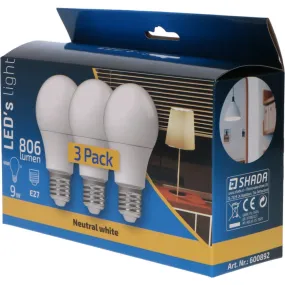 SHADA LED LAMP E27 5,5W 470LM 2700K 2PACK