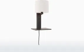 WANDLAMP MET PLANK  ANDES  ZWART/WIT